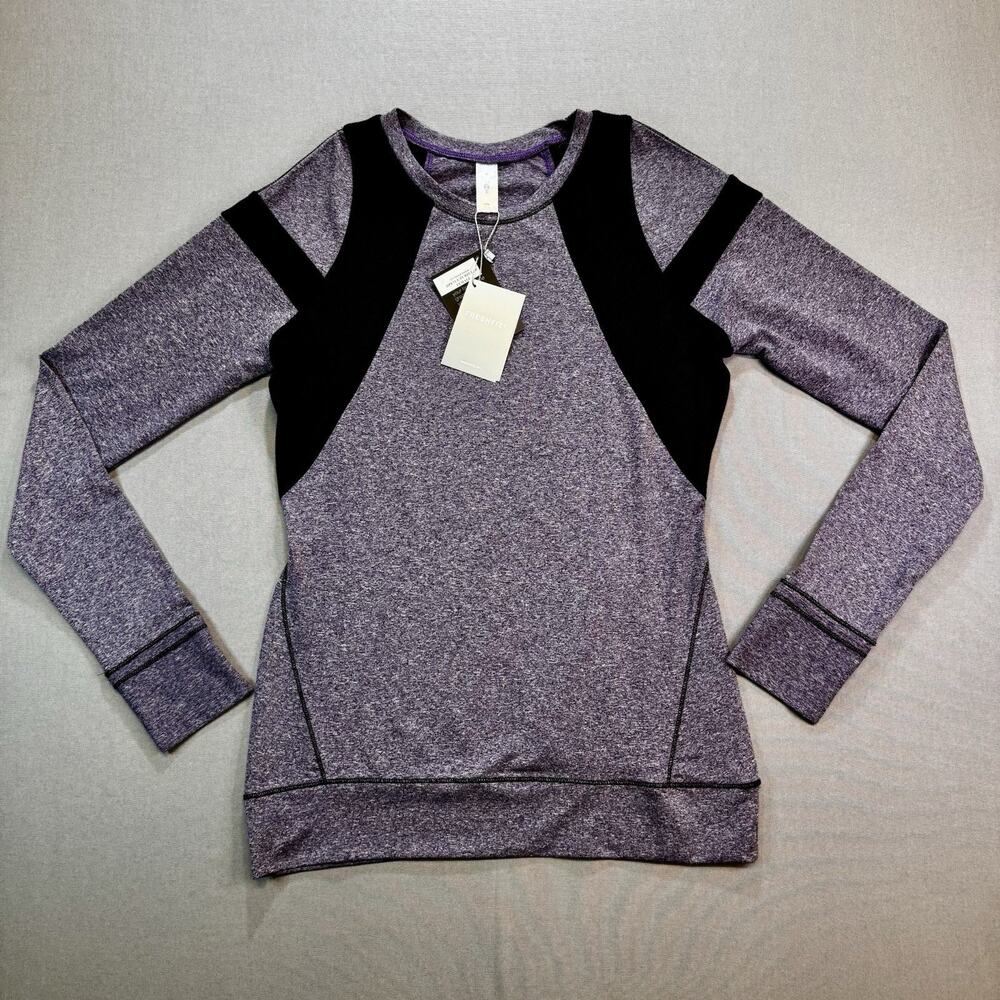 HPE FreshFit UV Women’s M Purple Black Pullover Sweatshirt Thumbholes Pocket